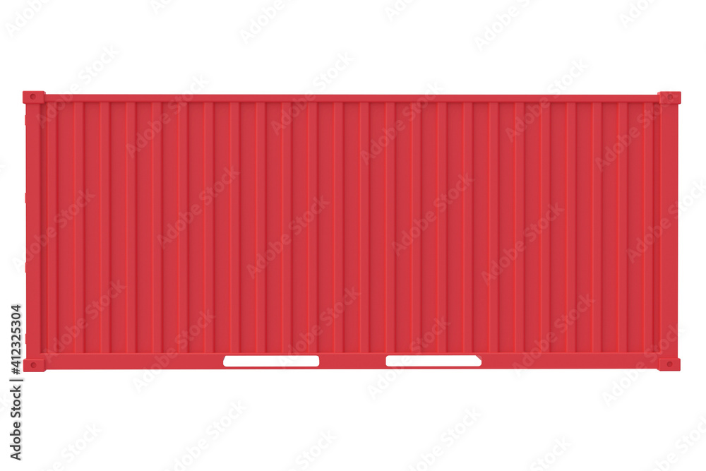 Metal container for the carriage of goods by sea, air and road isolated on white background. 3d rendering Metal container for the carriage of goods by sea, air and road isolated on white background. 3d rendering