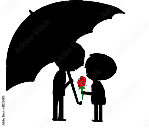 dos hombres enamorados bajo la lluvia