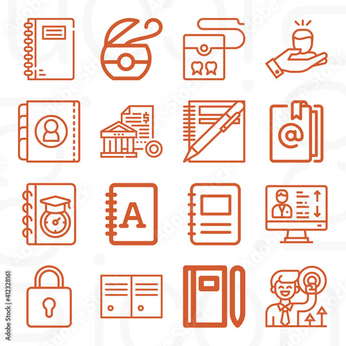 16 pack of personal  lineal web icons set