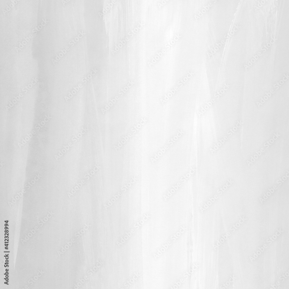 Obraz premium White ink and watercolor texture on white paper background. Gradient paint strokes and decalcomania effect. Hand-painted gouache abstract image. Mess on the canvas.