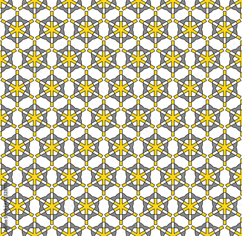 gray yellow six shoulder pattern