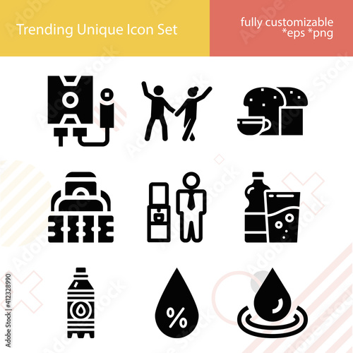 Simple set of pool related filled icons.