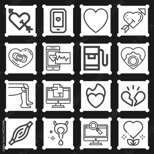16 pack of muscle  lineal web icons set