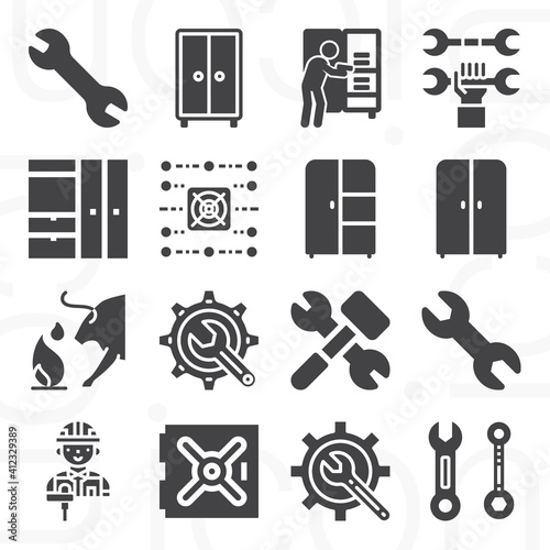 16 pack of basement  filled web icons set