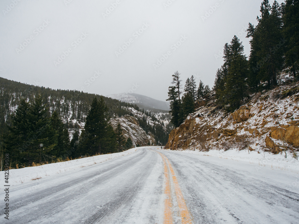 Icy Road Stock Photo Icy Road Stock Photo