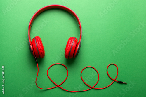 Musical concept. Stylish modern headphones