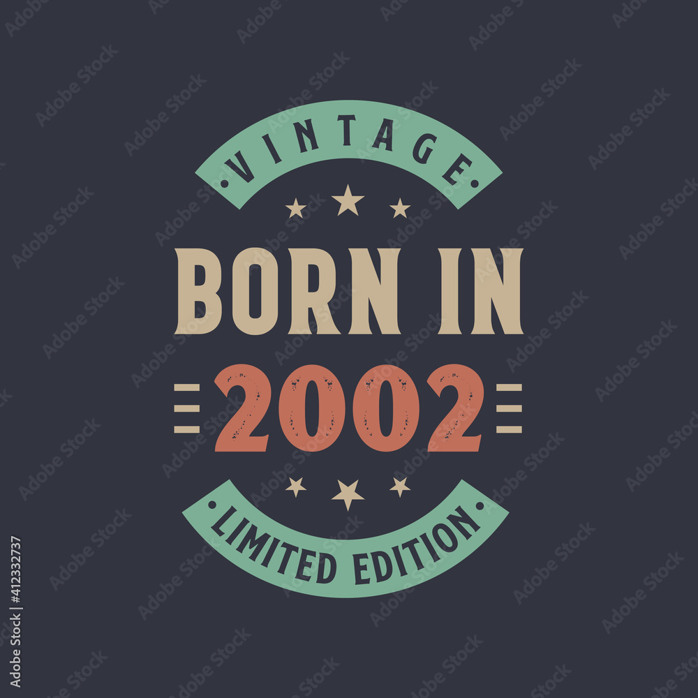 Vintage born in 2002, Born in 2002 retro vintage birthday design