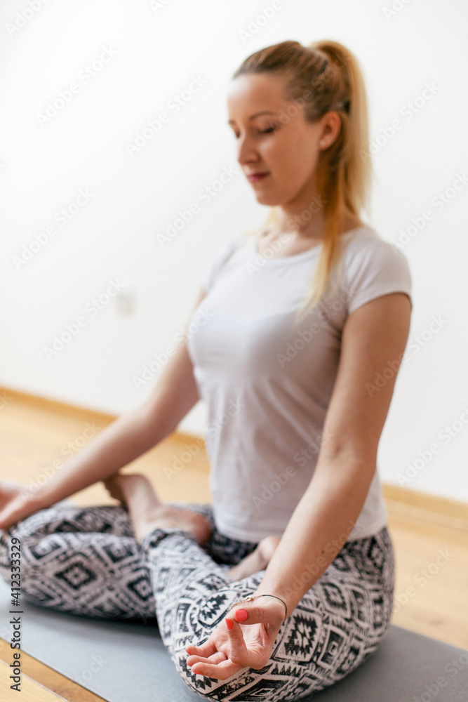 Woman in the lotus position