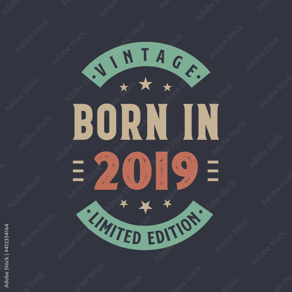 Obraz premium Vintage born in 2019, Born in 2019 retro vintage birthday design