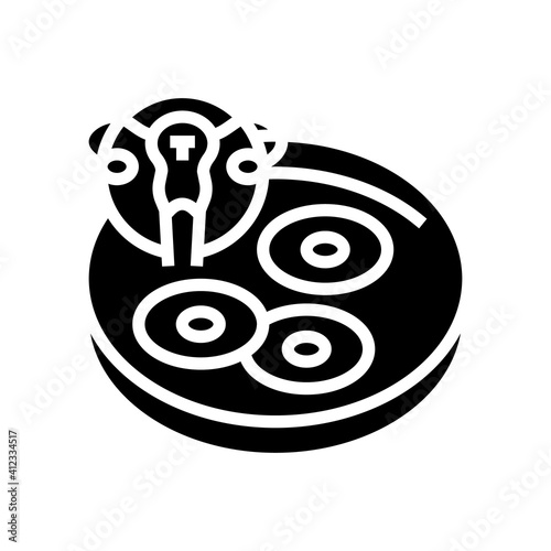 egg cell preparation glyph icon vector. egg cell preparation sign. isolated contour symbol black illustration