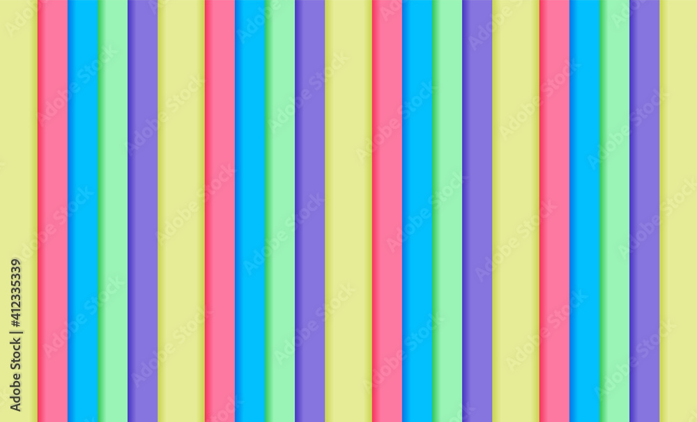 Obraz premium Modern geometric abstract pastel paper banner cover design with pink, purple, yellow, green, blue triangles shapes on texture background for card, flyer, invitation, banner, party, print advertising