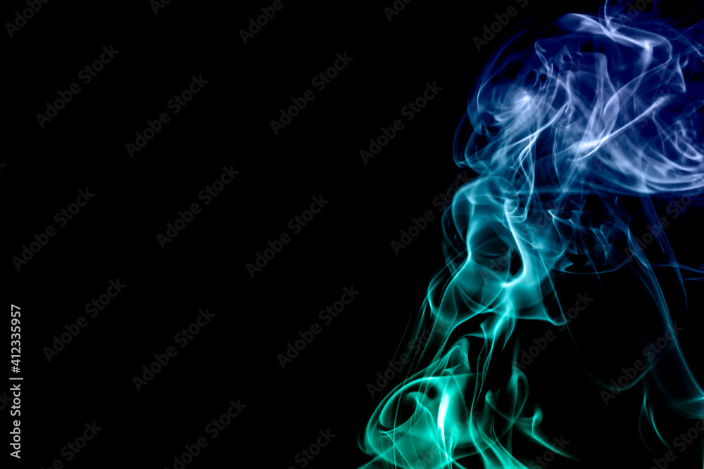 Movement of smoke, Abstract smoke color smoke on black background Movement of smoke, Abstract smoke color smoke on black background