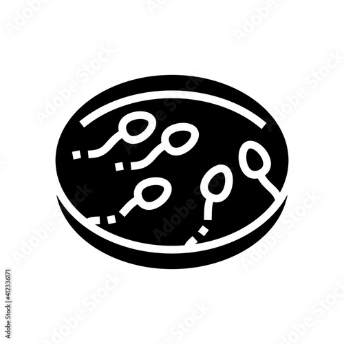 sperm preparation glyph icon vector. sperm preparation sign. isolated contour symbol black illustration