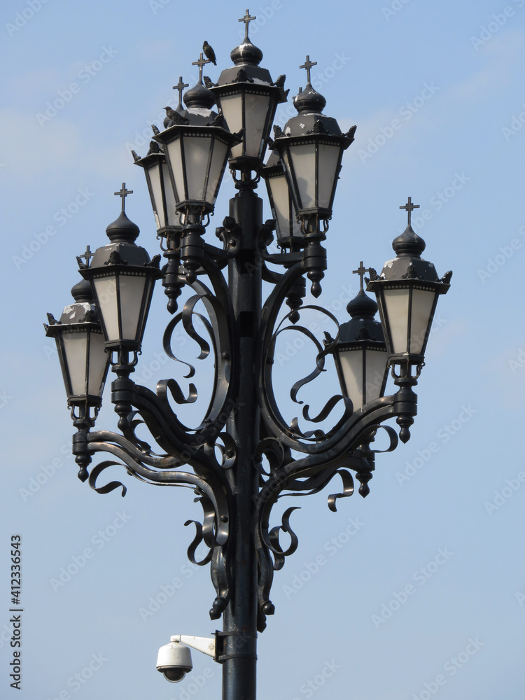 Russia. Moscow. I love you, my Moscow. Vintage street lights.