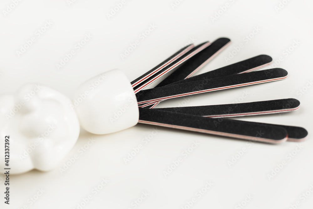 set of manicured tools on a white background set of manicured tools on a white background