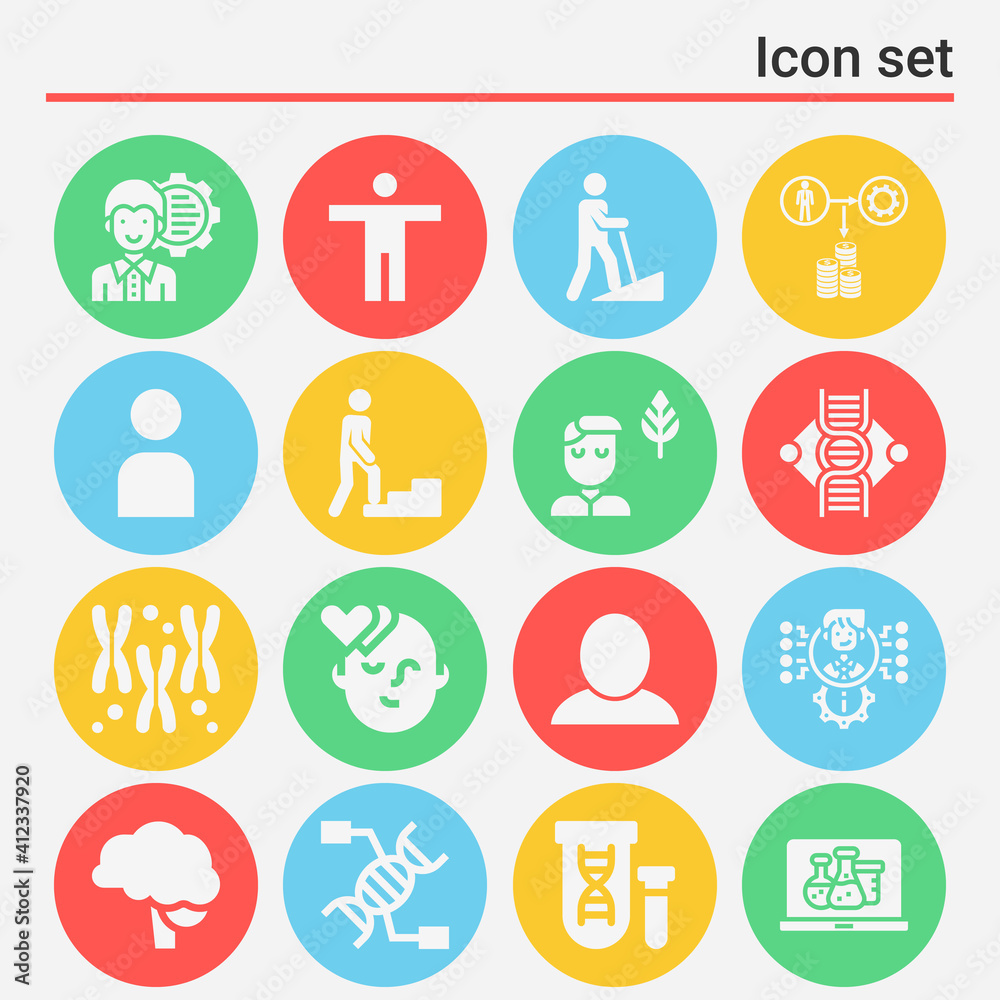 16 pack of genetics filled web icons set 16 pack of genetics filled web icons set