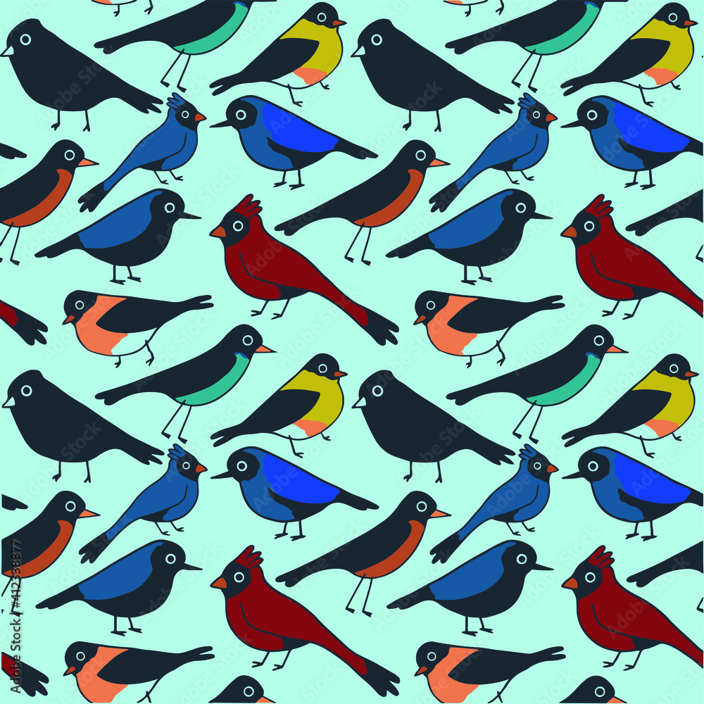Fototapeta premium bird silluet pattern git cover funny background