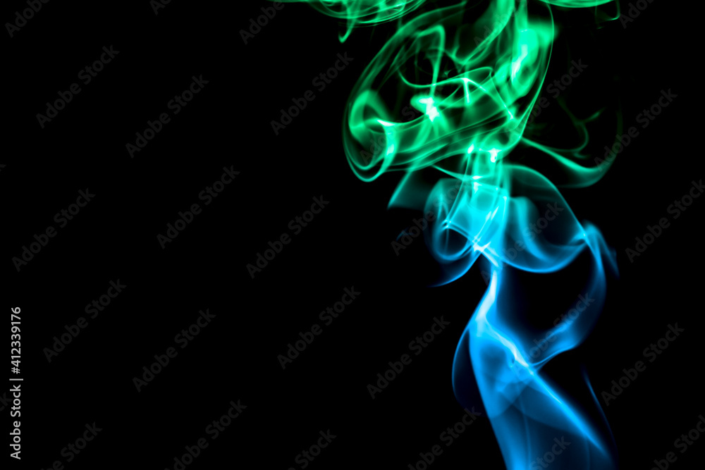 Movement of smoke, Abstract smoke color smoke on black background Movement of smoke, Abstract smoke color smoke on black background