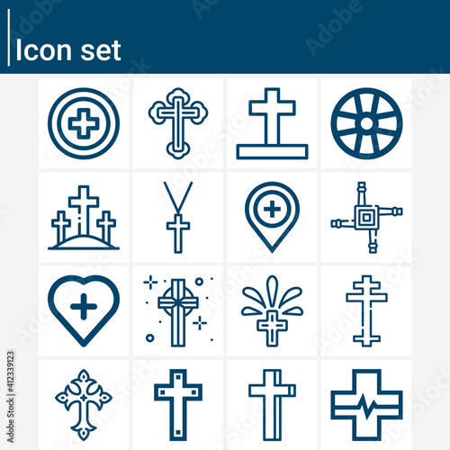 Simple set of hybridization related lineal icons.