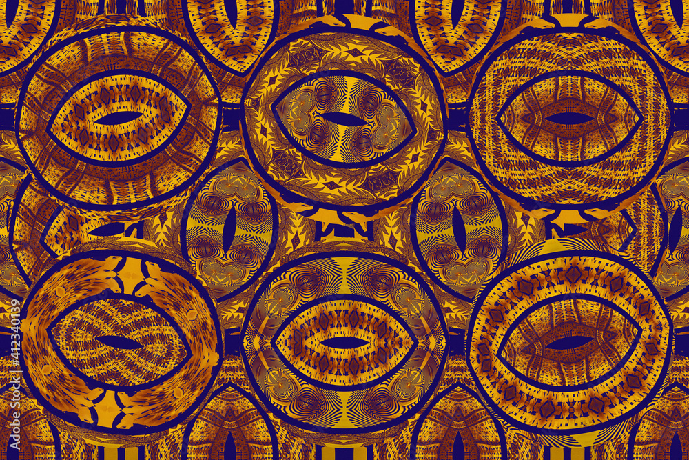Colorful African fabric - Seamless and textured pattern, illustration Colorful African fabric - Seamless and textured pattern, illustration
