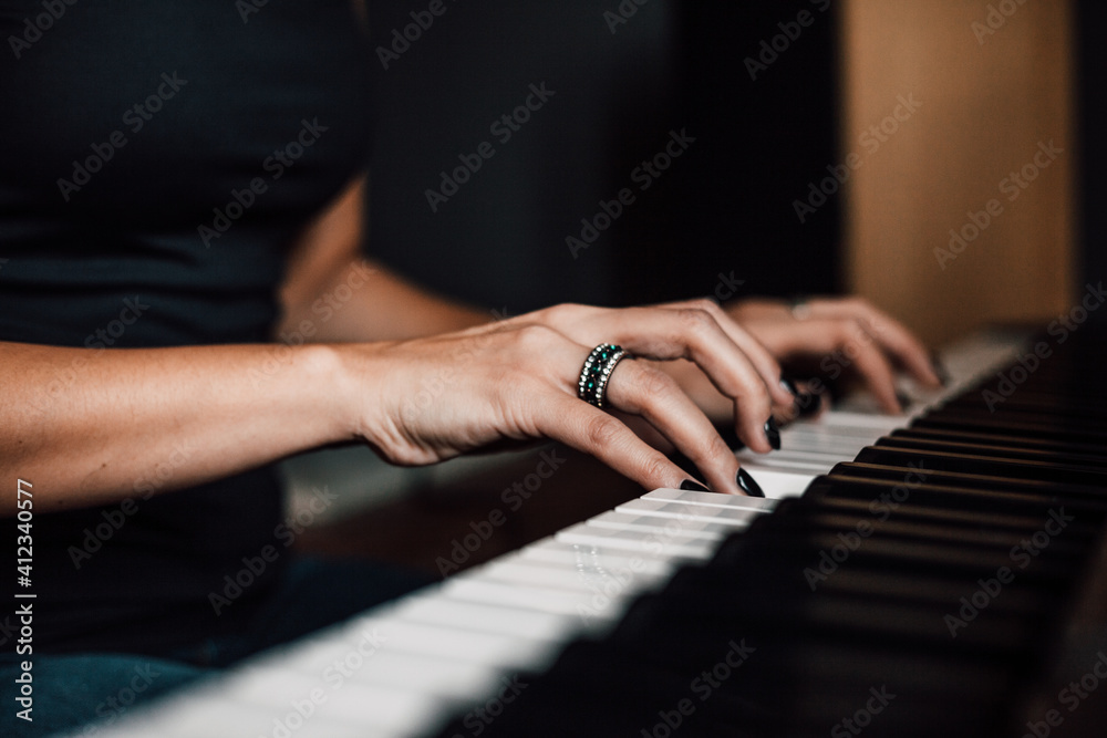 Woman playing piano Woman playing piano