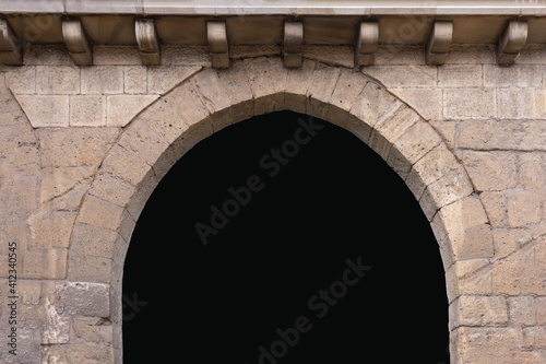 On the streets in Istanbul, public places. Elements of architectural decorations of buildings, doorways and arches.  photo
