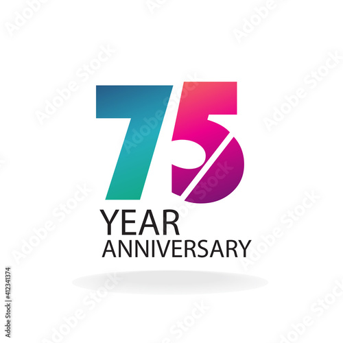 year anniversary invitation, greeting card, poster template, Anniversary Vector layered paper cut style number.