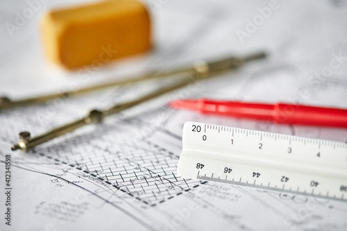 Scale and Compass on plans