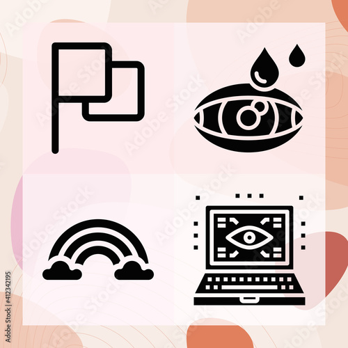 Simple set of iris related filled icons