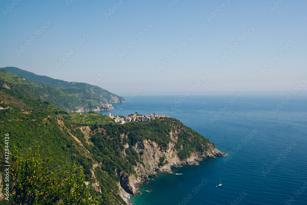 Village on a cliff along the Mediterranean coast. Village on a cliff along the Mediterranean coast.