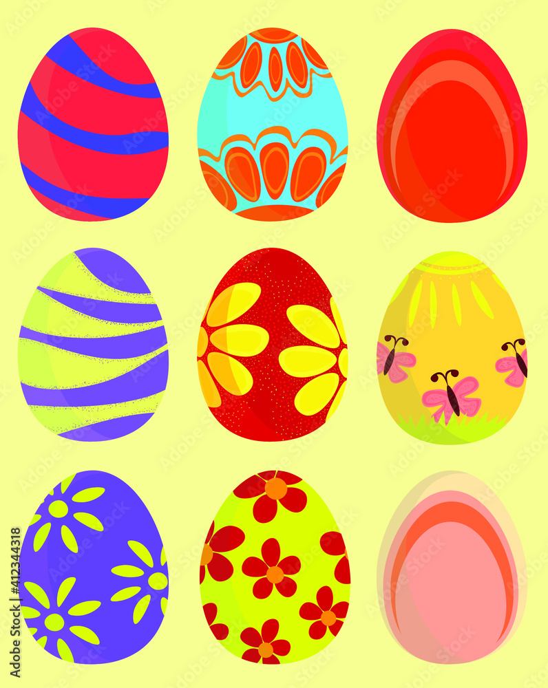 set of easter eggs