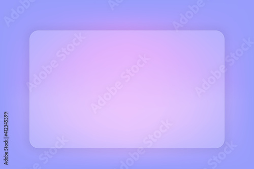 Abstract gradient background. Transparent frame in glass morphism style