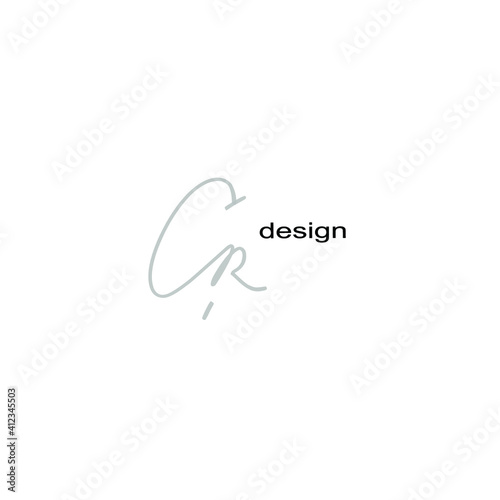 CR design logo initials isolated white