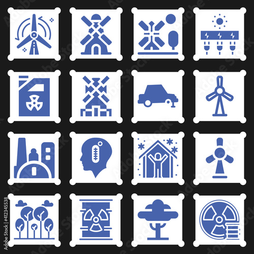 16 pack of conditions  filled web icons set