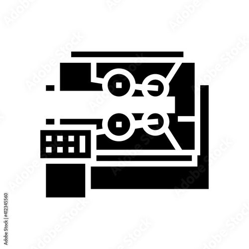 metal working equipment glyph icon vector. metal working equipment sign. isolated contour symbol black illustration