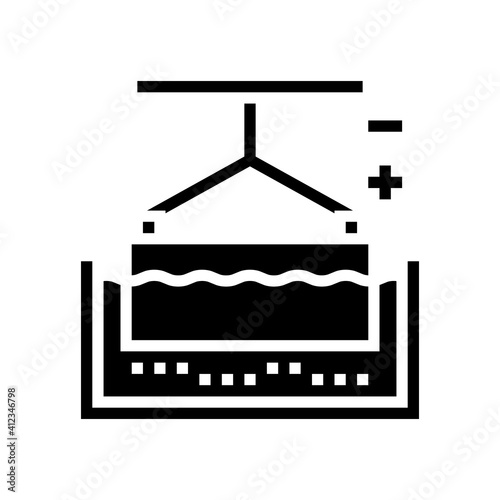 metal galvanization glyph icon vector. metal galvanization sign. isolated contour symbol black illustration