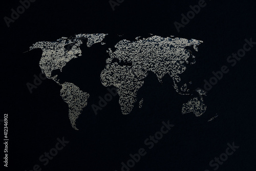 World Formation From Pearl on a Black Background