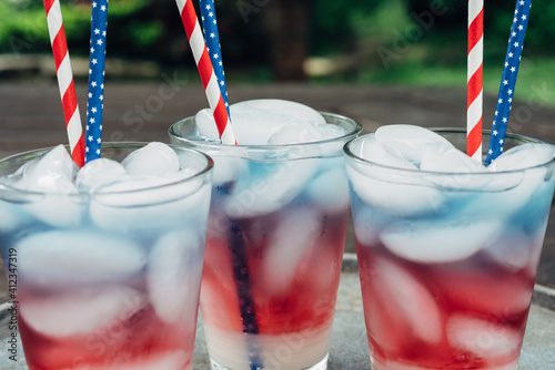 Refreshing drinks with USA colors photo