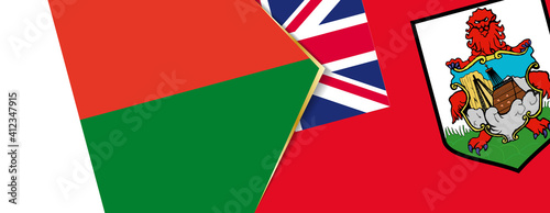Madagascar and Bermuda flags, two vector flags.