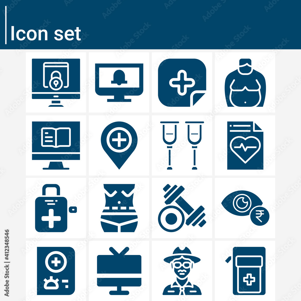 Simple set of nurses related filled icons. Simple set of nurses related filled icons.