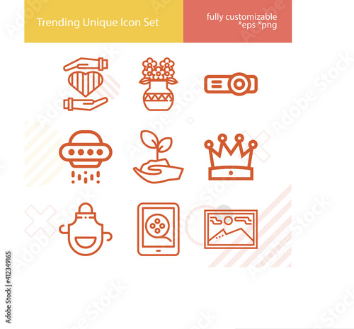 Simple set of art related lineal icons.