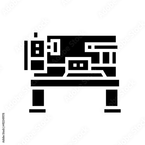 lathe machine glyph icon vector. lathe machine sign. isolated contour symbol black illustration