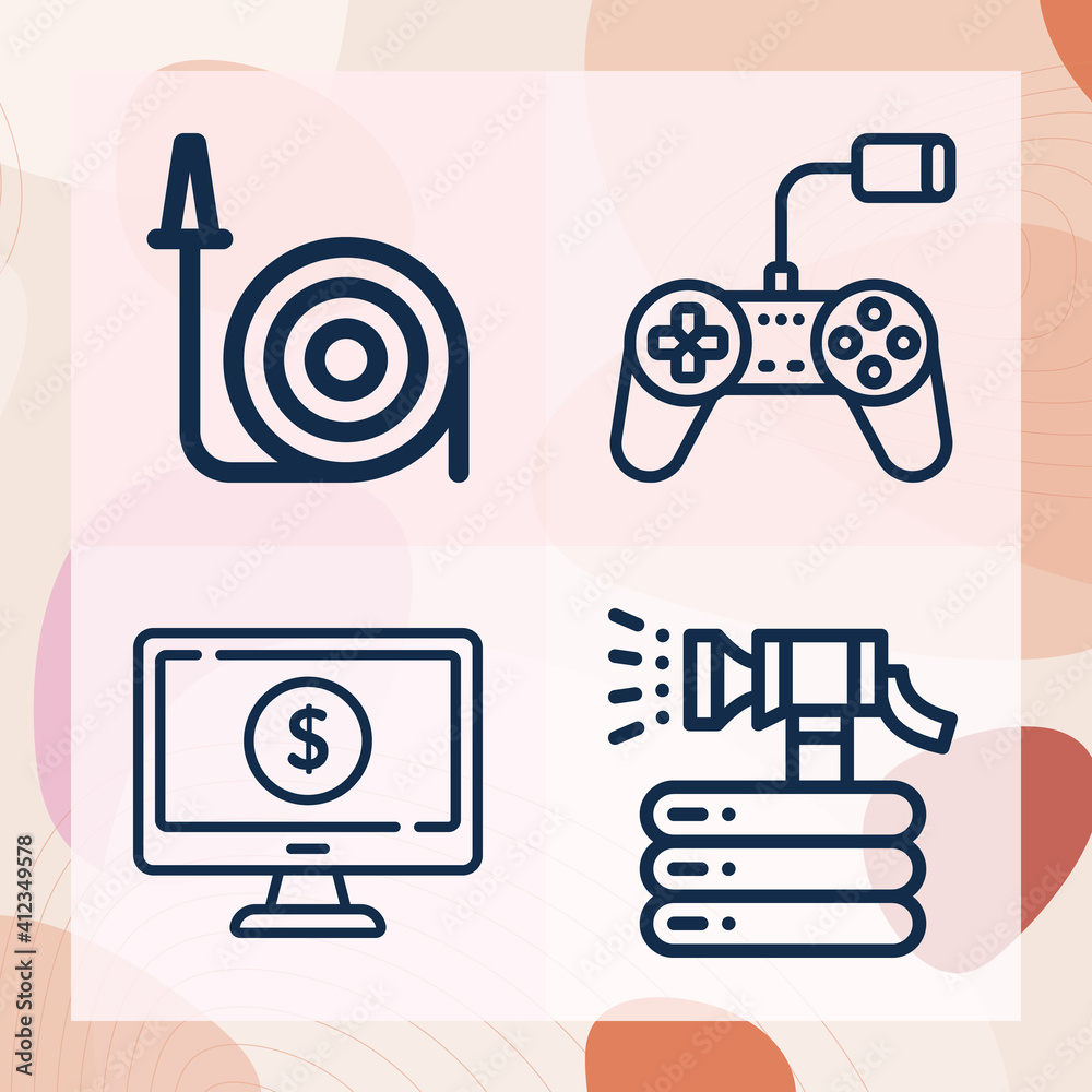 Simple set of regulator related lineal icons Simple set of regulator related lineal icons