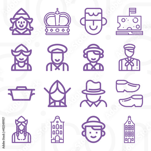 16 pack of south african  lineal web icons set