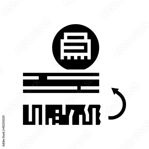 chamfering mirror glyph icon vector. chamfering mirror sign. isolated contour symbol black illustration