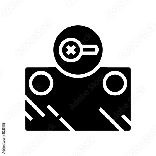 screw instalation mirror glyph icon vector. screw instalation mirror sign. isolated contour symbol black illustration