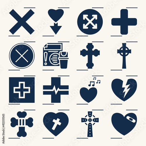 Simple set of hybridization related filled icons.