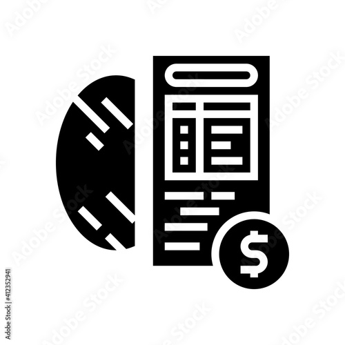 cost calculation, mirror price glyph icon vector. cost calculation, mirror price sign. isolated contour symbol black illustration © vectorwin