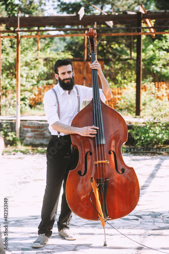 Musicians playing outdoor photo