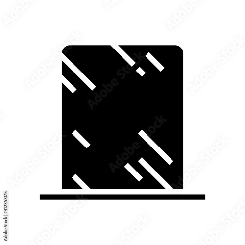 bathroom mirror glyph icon vector. bathroom mirror sign. isolated contour symbol black illustration